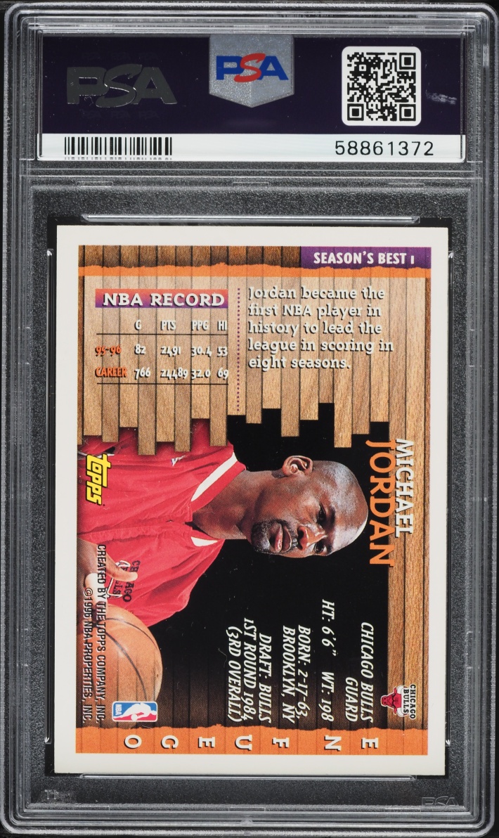 1996 Topps Season's Best En Fuego Michael Jordan #1 PSA 9 MINT