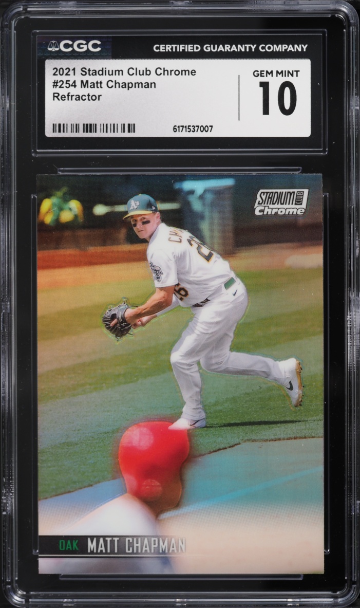 2021 Stadium Club Chrome Refractor Matt Chapman #254 CGC 10 GEM MINT