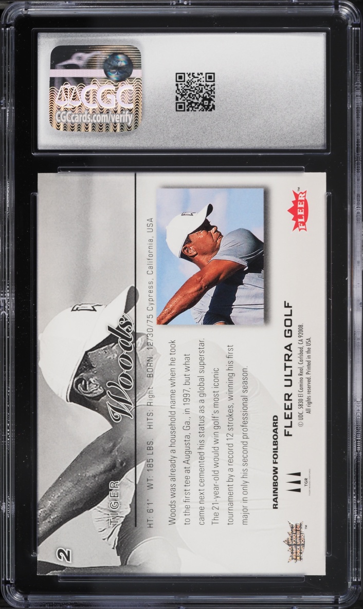 2023 Ultra Rainbow Foilboard Tiger Woods #2 CGC 9 MINT