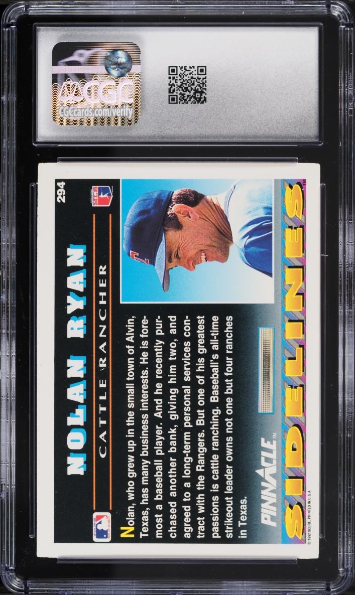 1992 Pinnacle Nolan Ryan #294 CGC 9 MINT