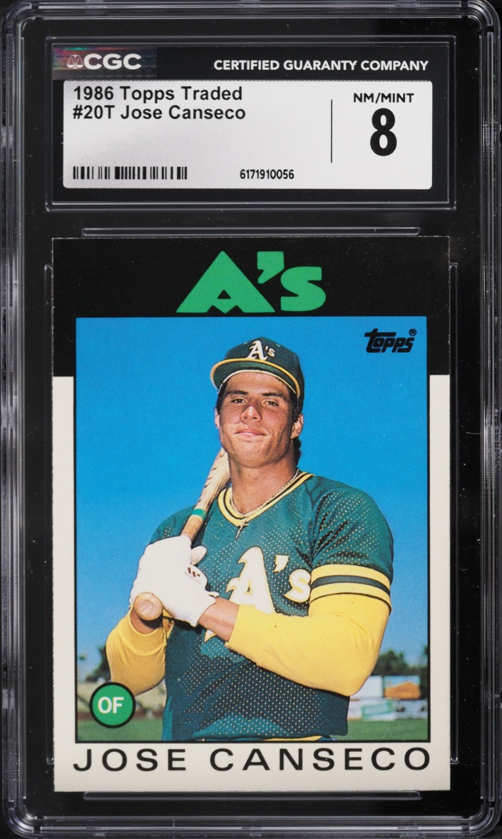 1986 Topps Traded Jose Canseco ROOKIE #20T CGC 8 NM-MT
