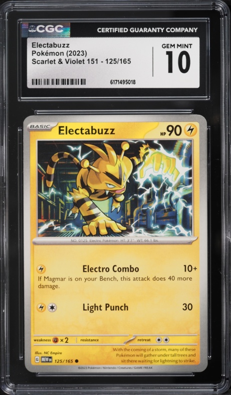 2023 Pokemon Scarlet & Violet 151 Electabuzz #125 CGC 10 GEM MINT
