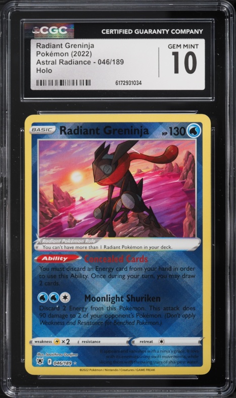 2022 Pokemon Sword & Shield Astral Radiance Holo Radiant Greninja #46 CGC 10 GEM MINT