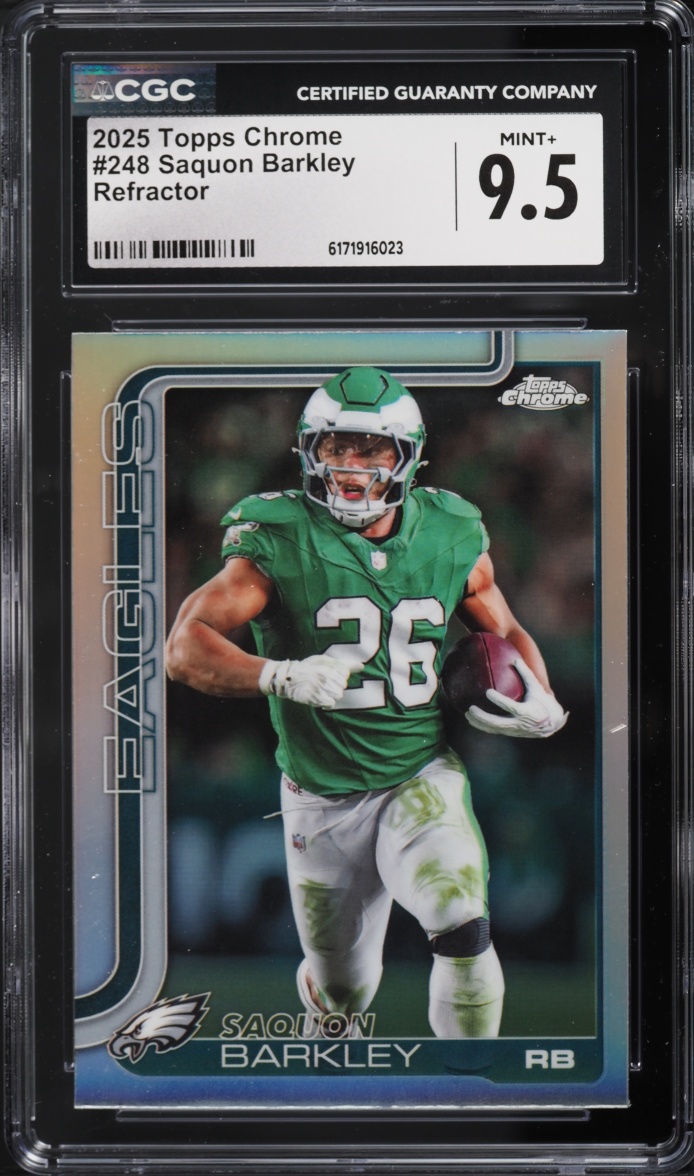 2025 Topps Chrome Refractor Saquon Barkley #248 CGC 9.5 MINT+