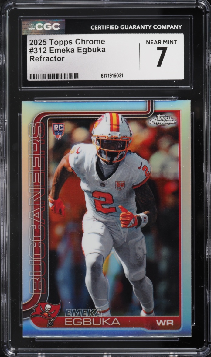 2025 Topps Chrome Refractor Emeka Egbuka ROOKIE #312 CGC 7 NRMT