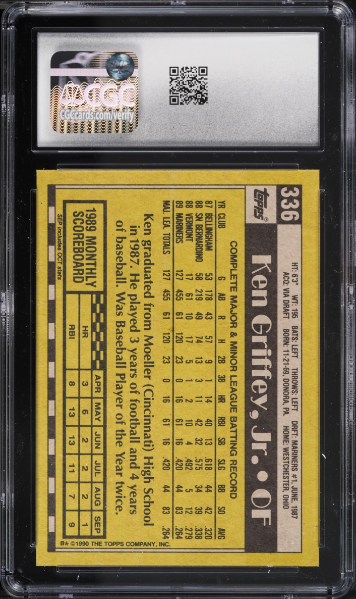 1990 Topps Ken Griffey Jr. #336 CGC 9 MINT