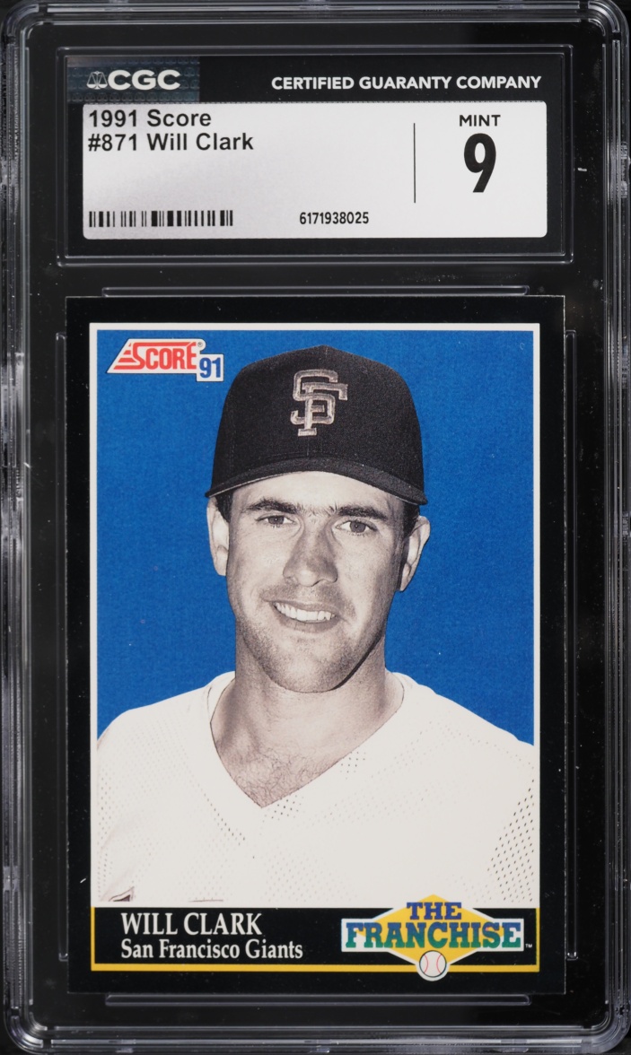 1991 Score The Franchise Will Clark #871 CGC 9 MINT