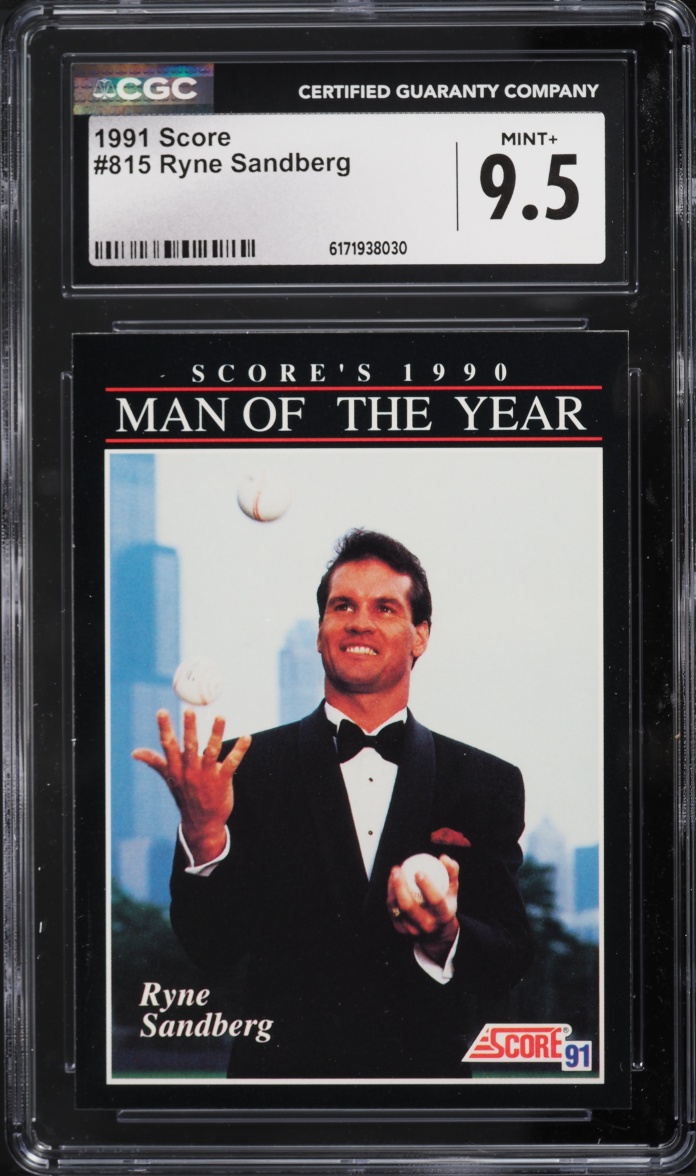 1991 Score Ryne Sandberg #815 CGC 9.5 MINT+
