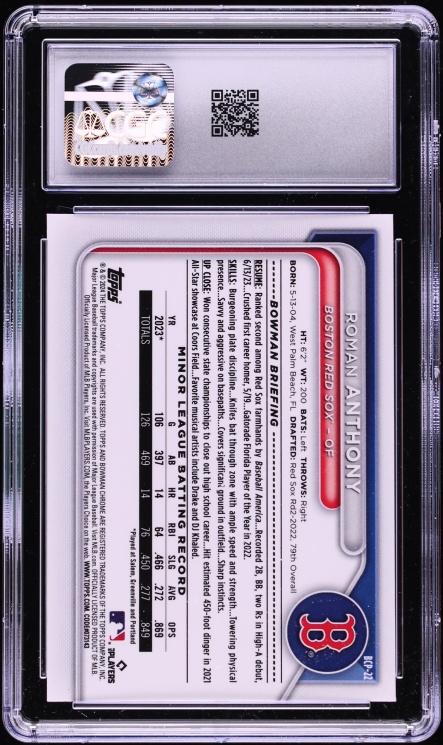2024 Bowman Chrome Roman Anthony PROSPECT #BCP-22 CGC 10 GEM MINT