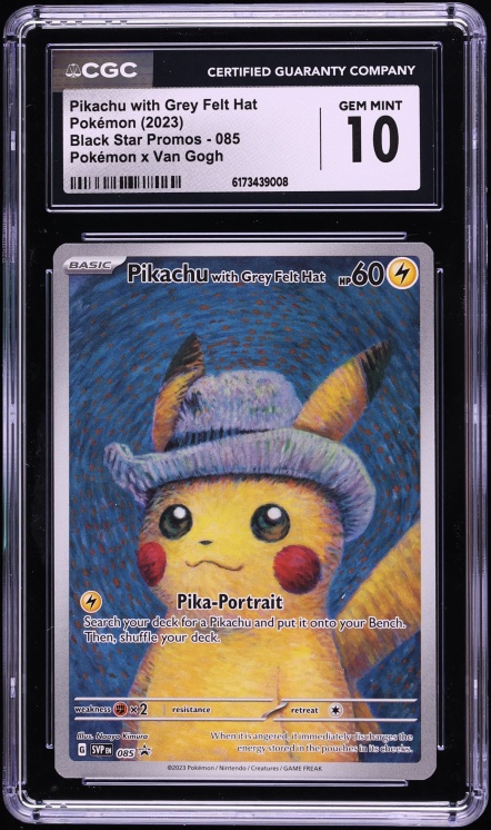 2023 Pokemon Scarlet & Violet Promo Van Gogh Full Art Pikachu With Grey Felt Hat #85 CGC 10 GEM