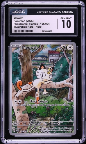 2025 Pokemon Mega Phantasmal Flames IR Meowth #106 CGC 10 GEM MINT
