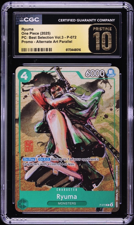 2025 One Piece Promo Premium Collection Best Selection Vol. 3 Alt Art Ryuma CGC 10 PRISTINE