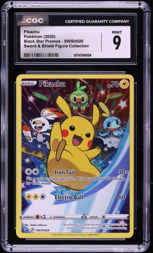 2020 Pokemon Sword & Shield Promo Figure Collection Full Art Pikachu #SWSH020 CGC 9 MINT