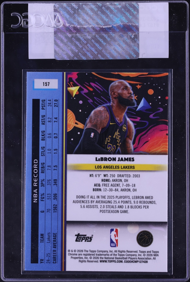 2025 Topps Chrome Cosmic LeBron James #157 CGC AUTH