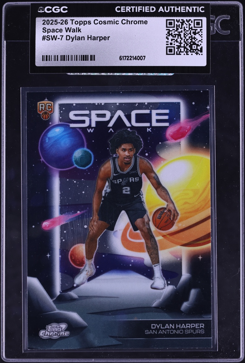 2025 Topps Chrome Cosmic Space Walk Dylan Harper ROOKIE #SW-7 CGC AUTH