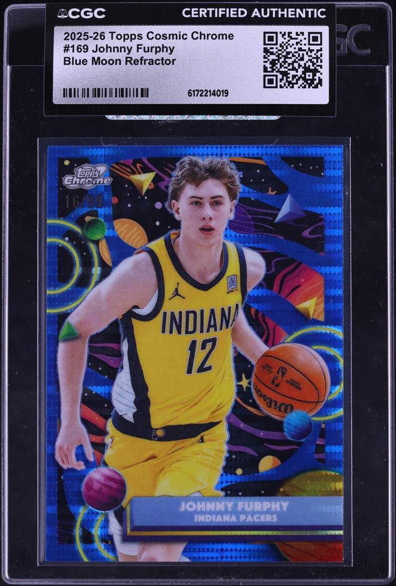 2025 Topps Chrome Cosmic Blue Moon Refractor Johnny Furphy /99 #169 CGC AUTH