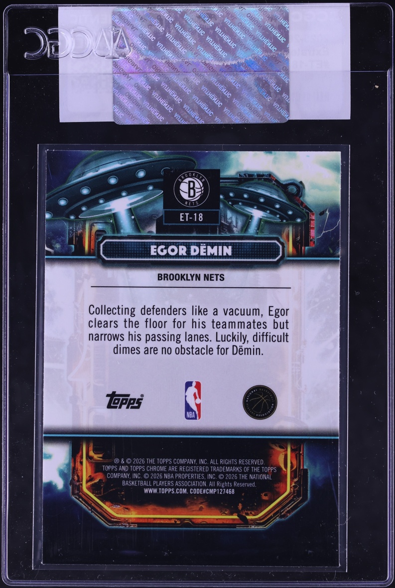 2025 Topps Chrome Cosmic Extraterrestrial Talent Egor Demin ROOKIE #ET-18 CGC AUTH