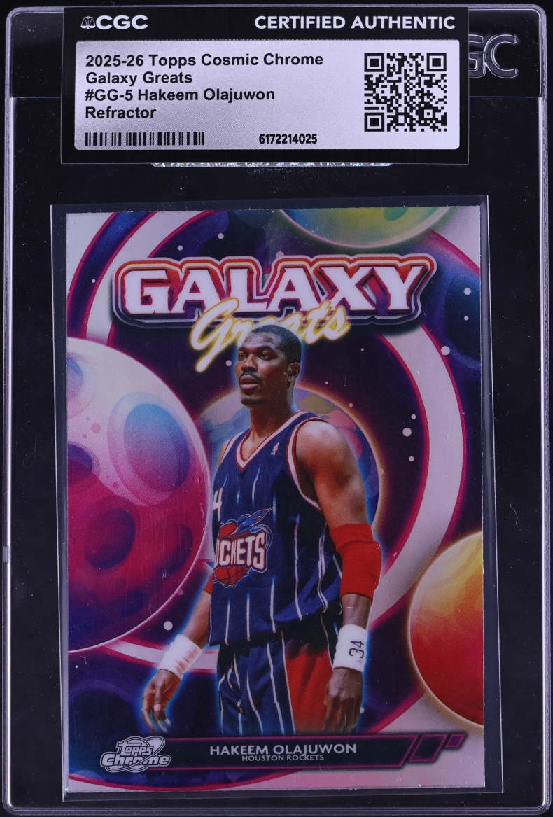 2025 Topps Chrome Cosmic Galaxy Greats Refractor Hakeem Olajuwon #GG-5 CGC AUTH