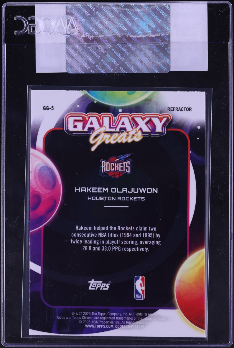 2025 Topps Chrome Cosmic Galaxy Greats Refractor Hakeem Olajuwon #GG-5 CGC AUTH