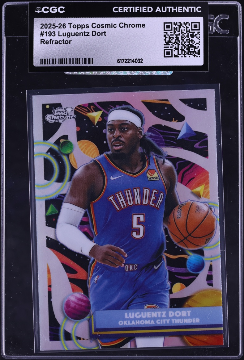 2025 Topps Chrome Cosmic Refractor Luguentz Dort #193 CGC AUTH