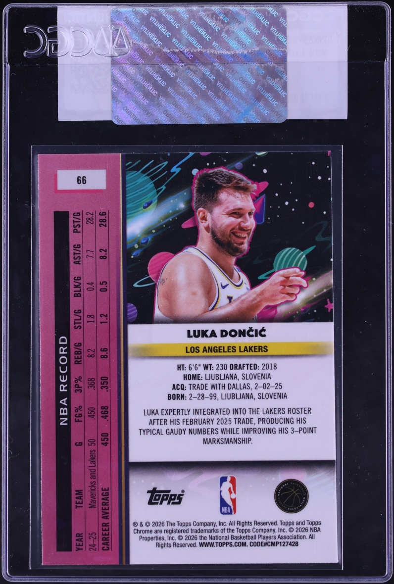 2025 Topps Chrome Cosmic Luka Doncic #66 CGC AUTH