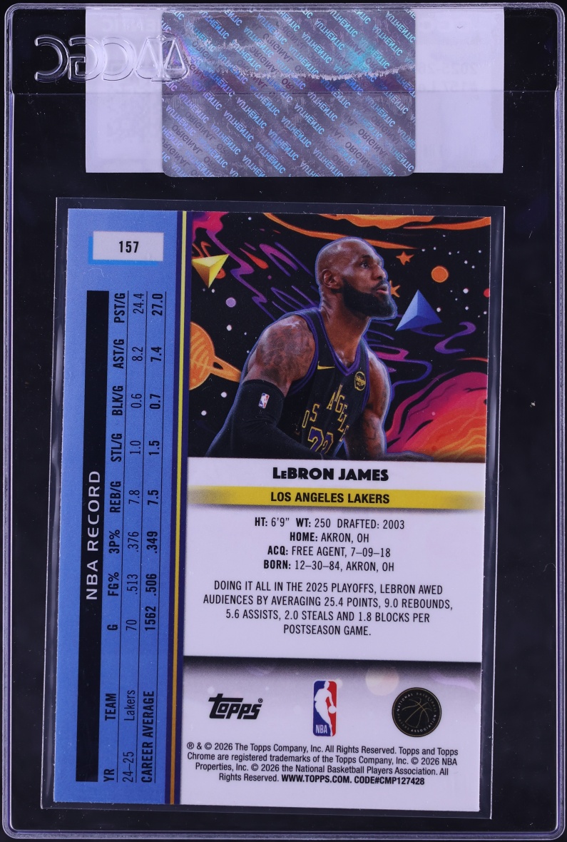 2025 Topps Chrome Cosmic LeBron James #157 CGC AUTH