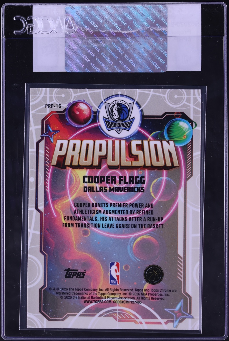 2025 Topps Chrome Cosmic Propulsion Cooper Flagg ROOKIE #PRP-16 CGC AUTH