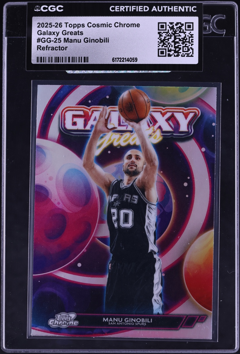 2025 Topps Chrome Cosmic Galaxy Greats Refractor Manu Ginobili #GG-25 CGC AUTH