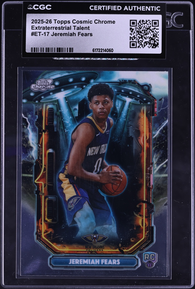 2025 Topps Chrome Cosmic Extraterrestrial Talent Jeremiah Fears ROOKIE #ET-17 CGC AUTH