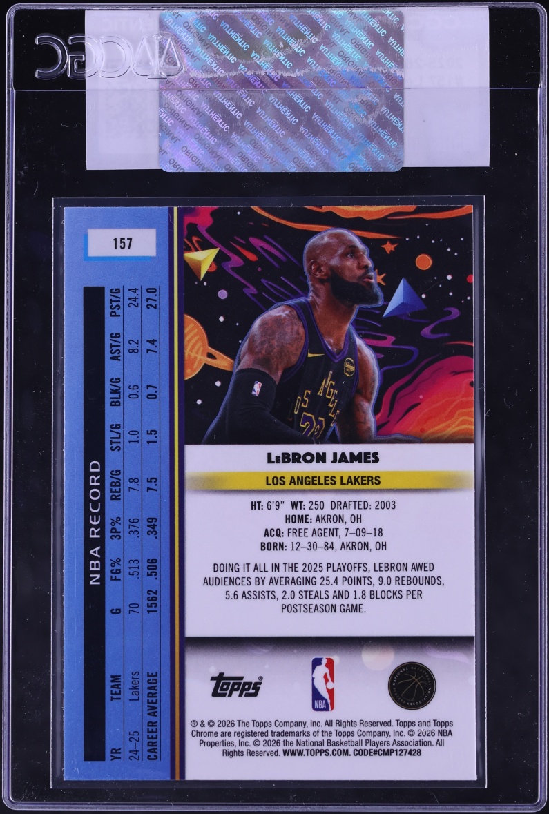 2025 Topps Chrome Cosmic LeBron James #157 CGC AUTH