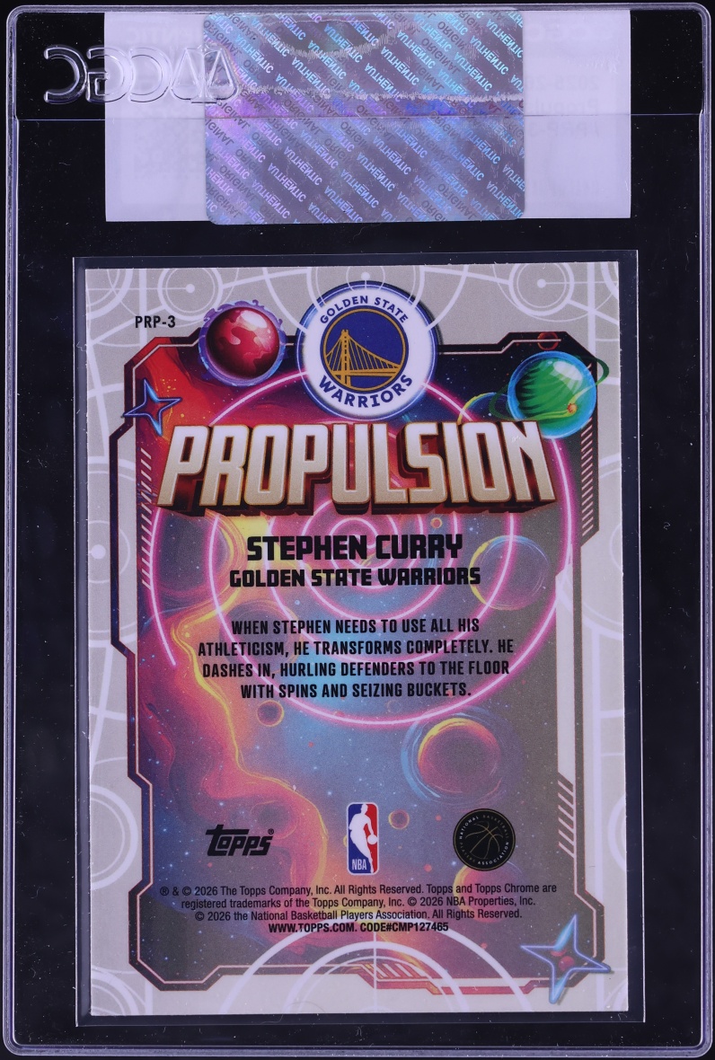 2025 Topps Chrome Cosmic Propulsion Stephen Curry #PRP-3 CGC AUTH