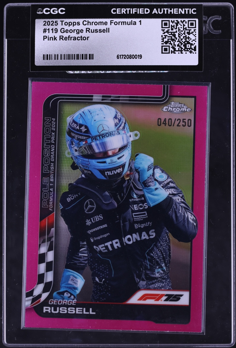 2025 Topps Chrome Formula 1 F1 Pink Refractor George Russell /250 #119 CGC AUTH