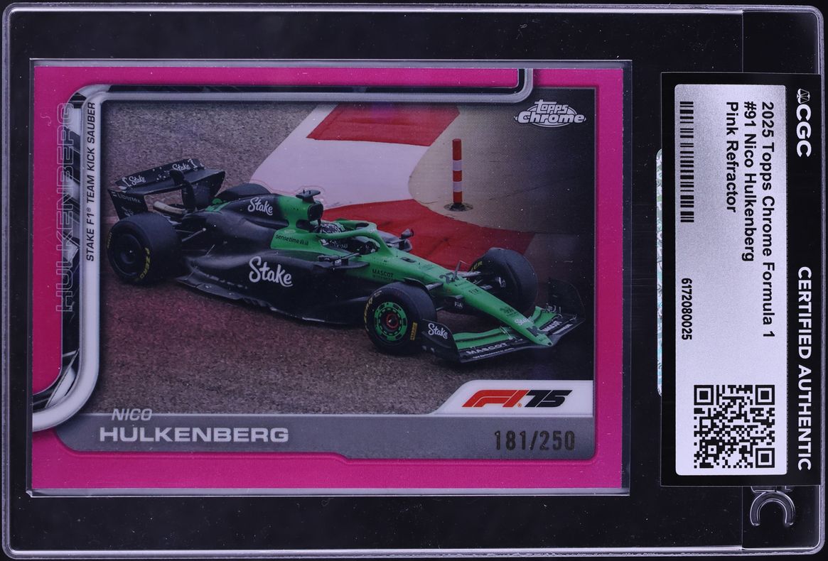 2025 Topps Chrome Formula 1 F1 Pink Refractor Nico Hulkenberg /250 #91 CGC AUTH