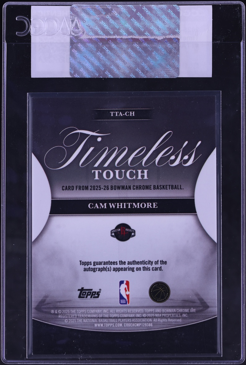 2025 Bowman Chrome Timeless Touch Cam Whitmore AUTO #TTA-CH CGC AUTH