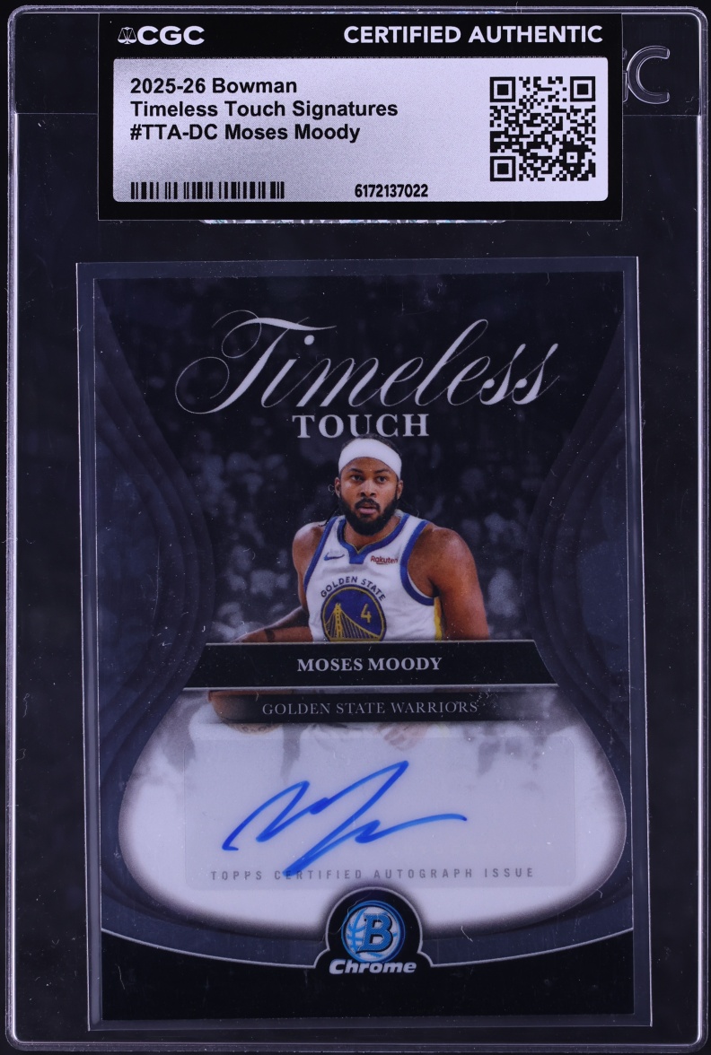 2025 Bowman Chrome Timeless Touch Moses Moody AUTO #TTA-DC CGC AUTH