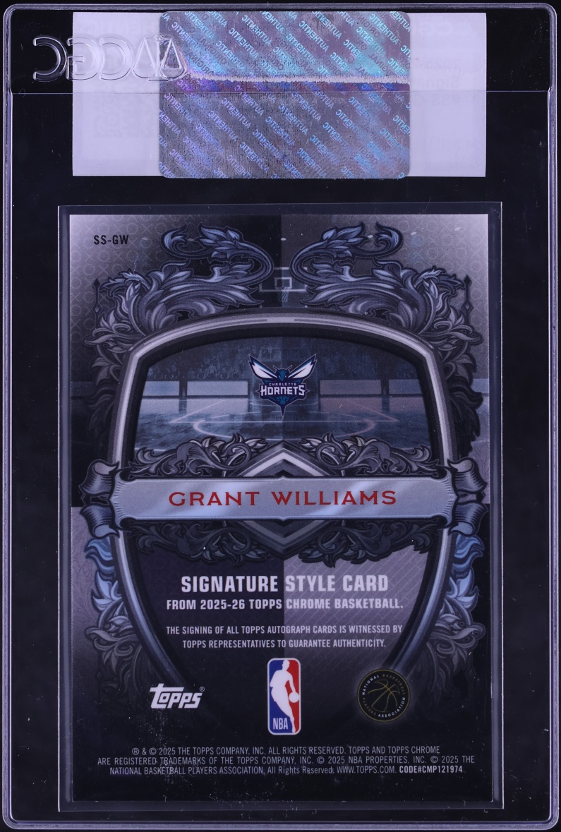 2025 Topps Chrome Style Grant Williams AUTO #SS-GW CGC AUTH
