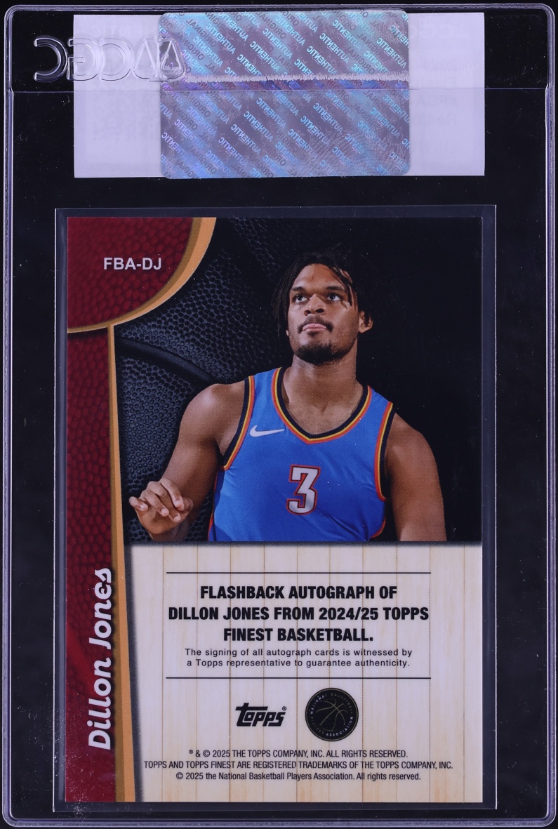 2024 Finest Flashback Red Black Geometric Refractor Dillon Jones ROOKIE AUTO /10 CGC AUTH