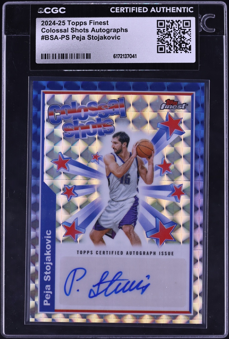 2024 Finest Colossal Shots Peja Stojakovic AUTO #BSA-PS CGC AUTH