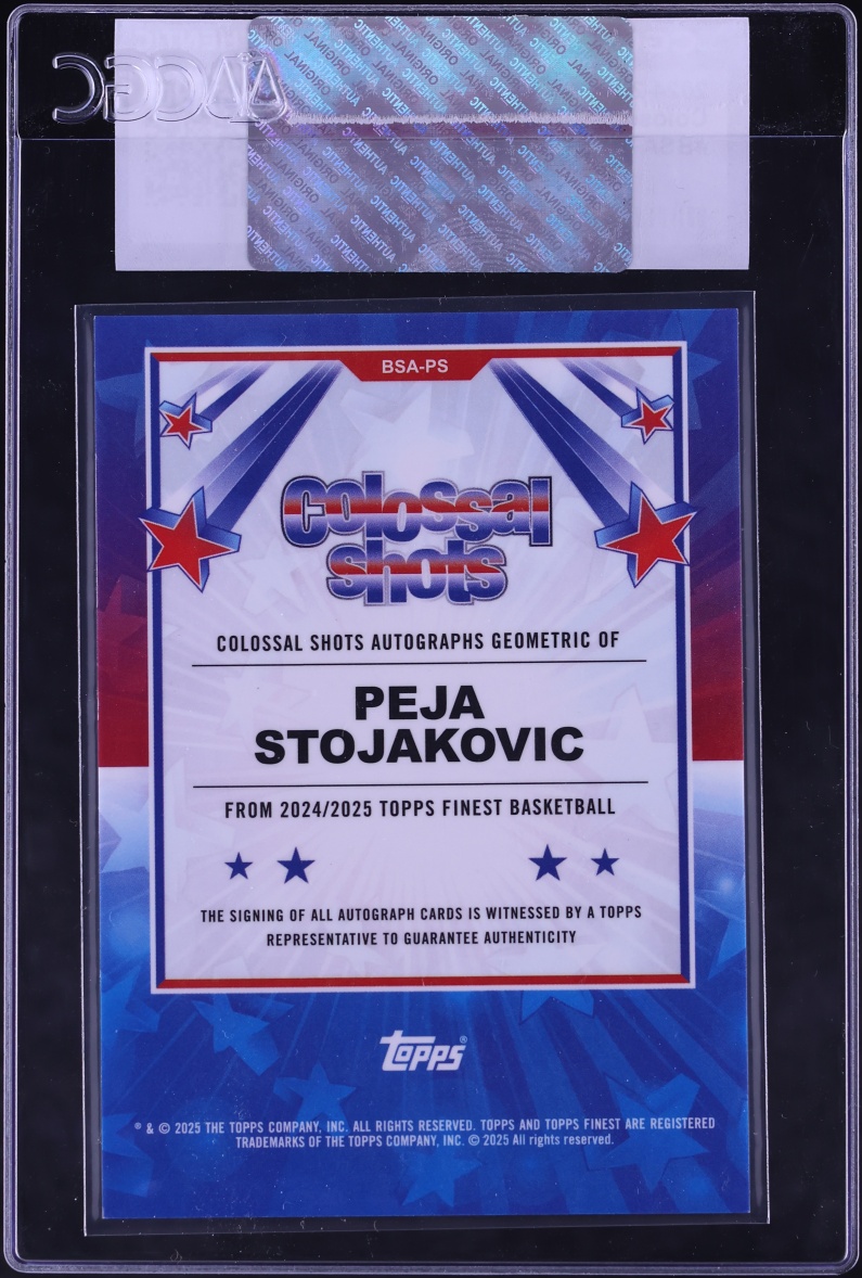 2024 Finest Colossal Shots Peja Stojakovic AUTO #BSA-PS CGC AUTH