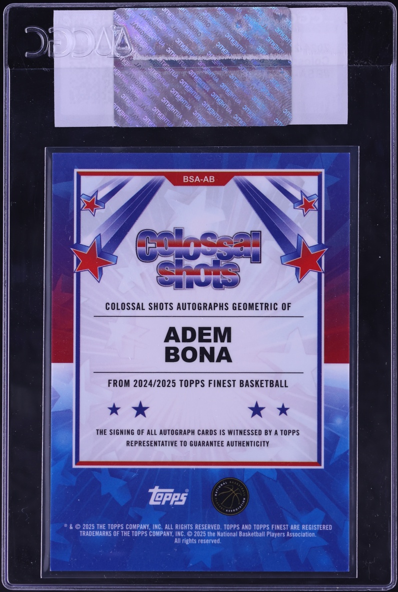 2024 Finest Colossal Shots Adem Bona ROOKIE AUTO #BSA-AB CGC AUTH