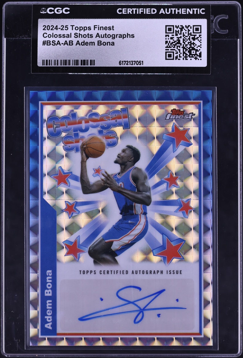 2024 Finest Colossal Shots Adem Bona ROOKIE AUTO #BSA-AB CGC AUTH