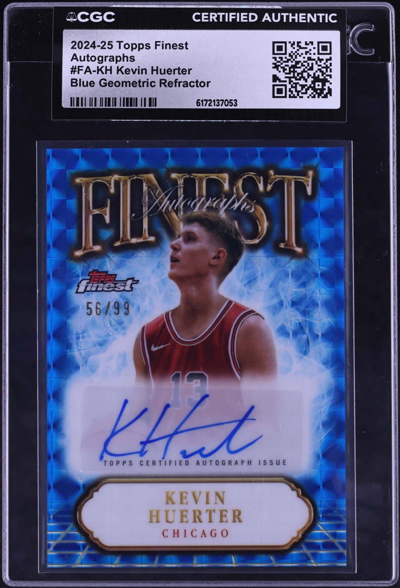 2024 Finest Blue Geometric Refractor Kevin Huerter AUTO /99 #FA-KH CGC AUTH
