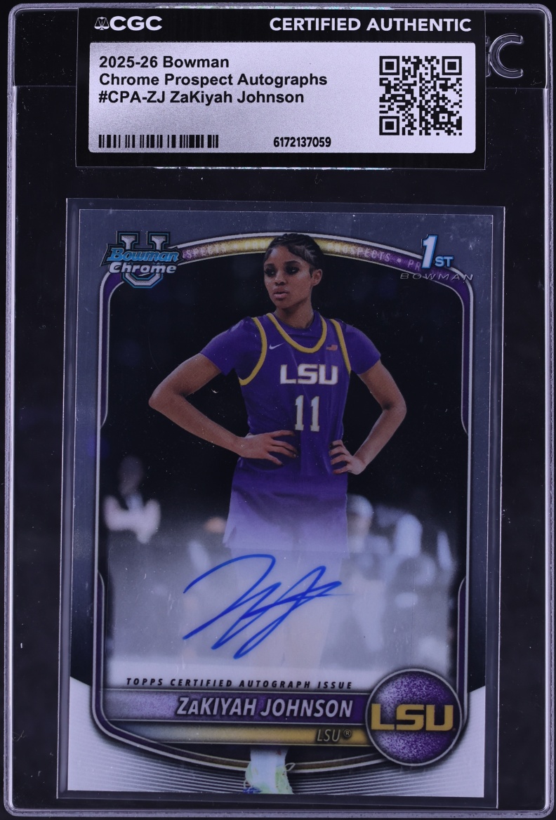 2025 Bowman Chrome U Prospect ZaKiyah Johnson ROOKIE AUTO #CPA-ZJ CGC AUTH
