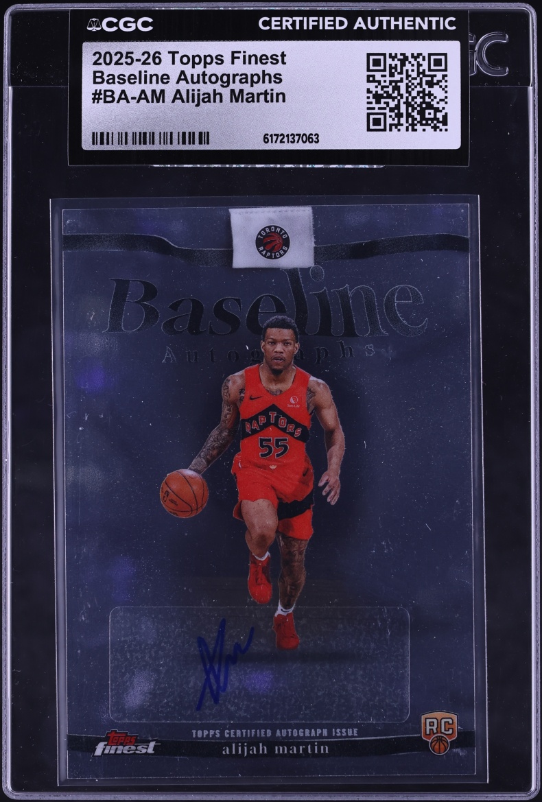 2025 Finest Baseline Alijah Martin ROOKIE AUTO #BA-AM CGC AUTH
