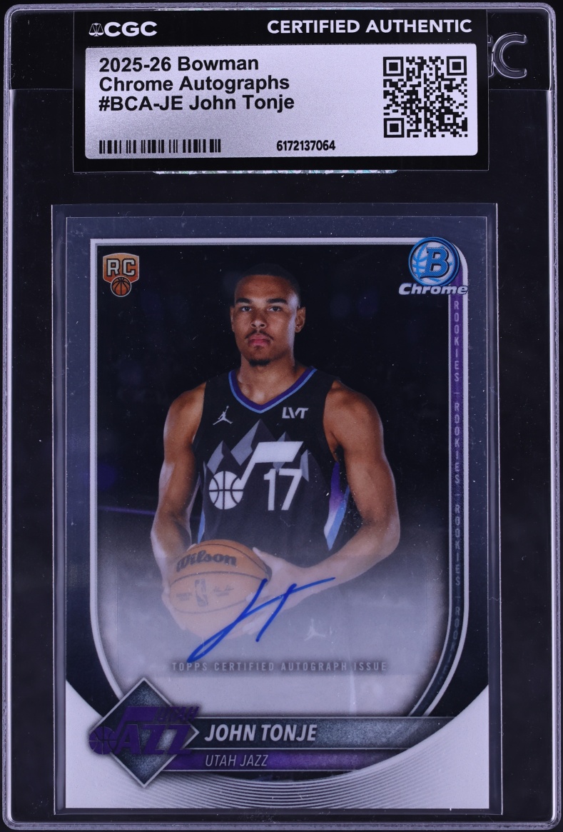 2025 Bowman Chrome John Tonje ROOKIE AUTO #BCA-JE CGC AUTH
