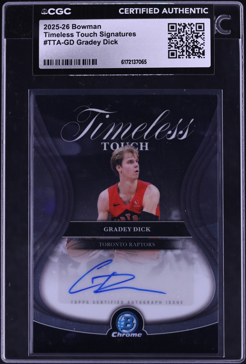 2025 Bowman Chrome Timeless Touch Gradey Dick AUTO #TTA-GD CGC AUTH