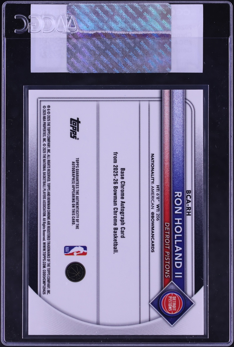 2025 Bowman Chrome Gold Shimmer Refractor Ron Holland II AUTO /50 #BCA-RH CGC AUTH