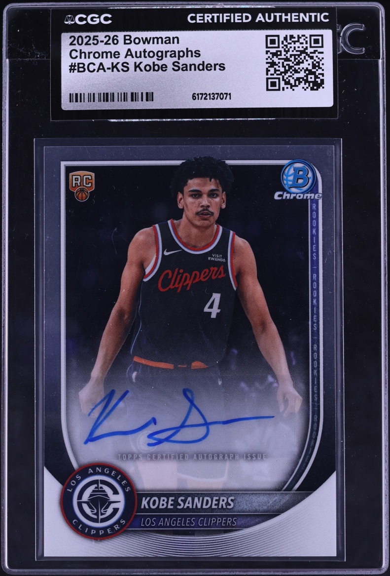 2025 Bowman Chrome Kobe Sanders ROOKIE AUTO #BCA-KS CGC AUTH