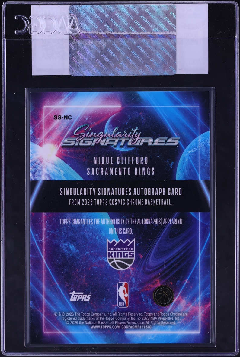 2025 Topps Chrome Cosmic Singularity Nique Clifford ROOKIE AUTO #SS-NC CGC AUTH