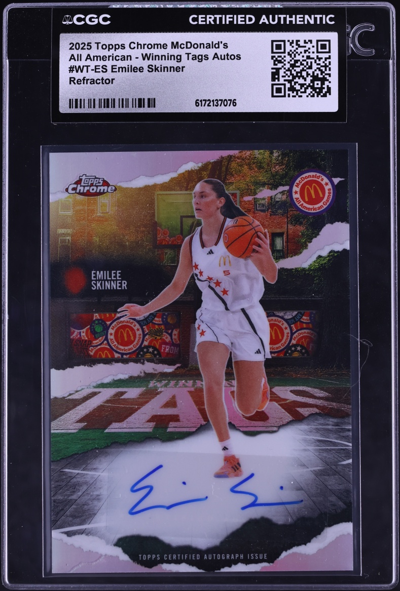 2025 Topps Chrome McDonald's All American Winning Tag Refractor Emilee Skinner RC AUTO CGC AUTH